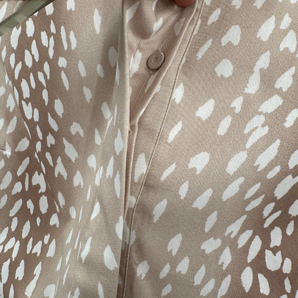Tuckernuck Royal Shirt Dress Tan Antelope Print sz XXS Women's NWT 3/4 Sleeve - Picture 4 of 8
